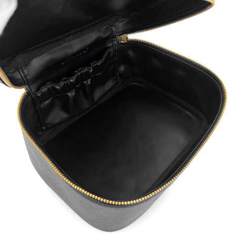 CHANEL VINTAGE VANITY HAND BAG BLACK CAVIAR SKIN 90299805