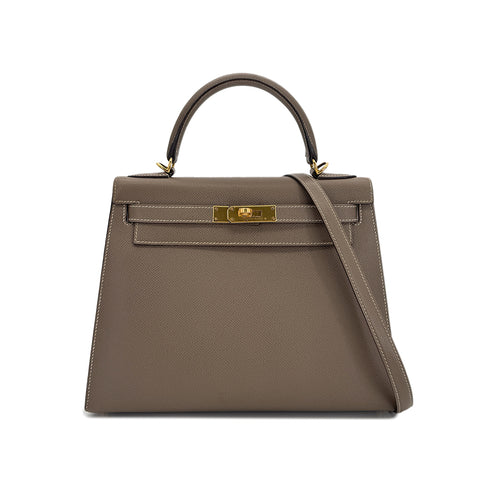 HERMES KELLY 28 SELLIER ETOUPE VEAU EPSOM HAND SHOULDER BAG A GHW SPO 90299807 - PURPOSE