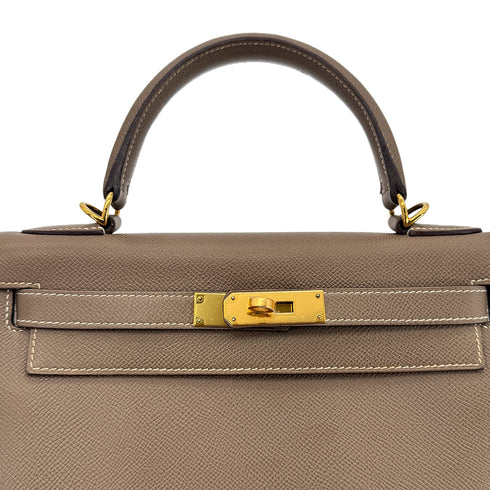 HERMES KELLY 28 SELLIER ETOUPE VEAU EPSOM HAND SHOULDER BAG A GHW SPO 90299807 - PURPOSE