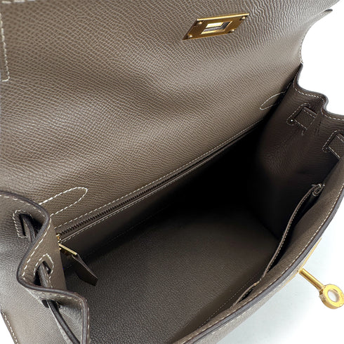 HERMES KELLY 28 SELLIER ETOUPE VEAU EPSOM HAND SHOULDER BAG A GHW SPO 90299807 - PURPOSE