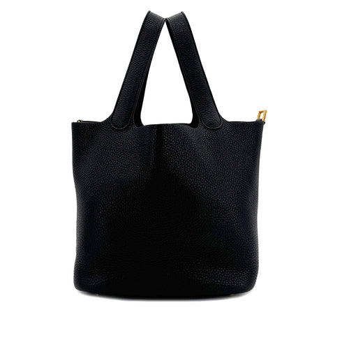HERMES PICOTIN LOCK MM BLACK TAURILLON CLEMENCE HAND BAG C GHW 90311268 - PURPOSE