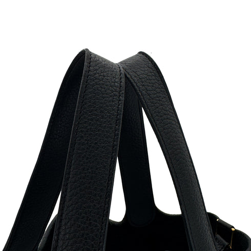 HERMES PICOTIN LOCK MM BLACK TAURILLON CLEMENCE HAND BAG C GHW 90311268 - PURPOSE