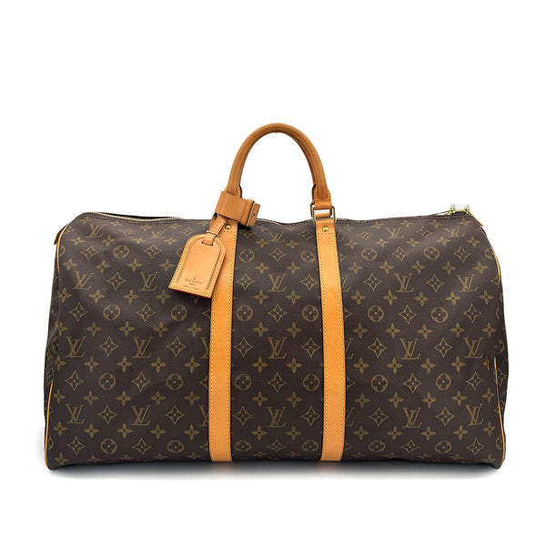 LOUIS VUITTON MONOGRAM KEEPALL 55 LUGGAGE BROWN M41424 90299815