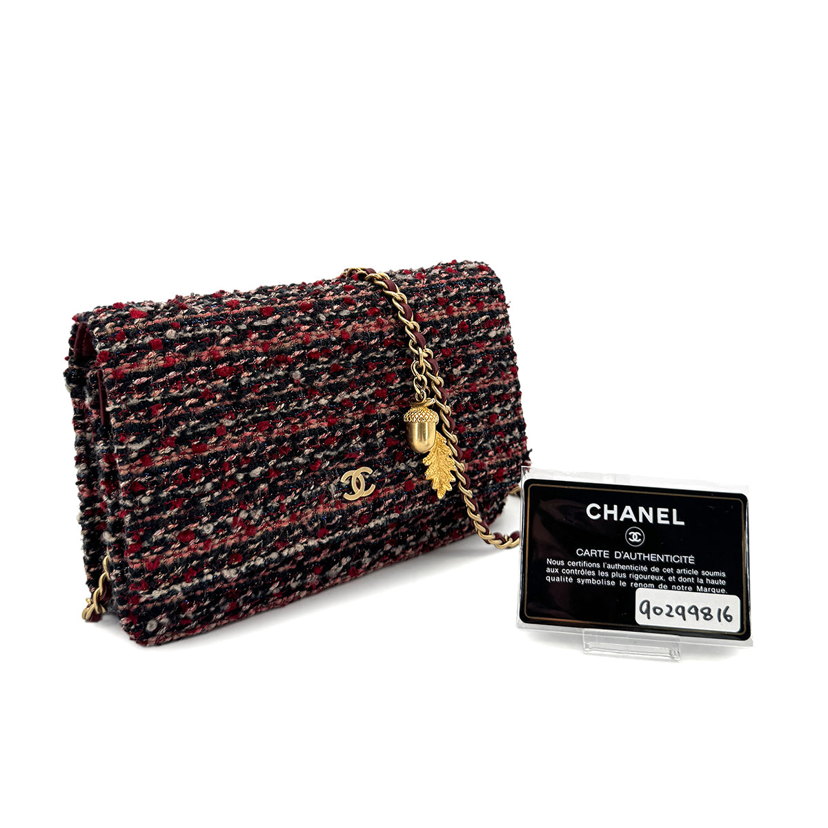 CHANEL MATELASSE CHAIN WALLET MULTICOLOR TWEED 90299816