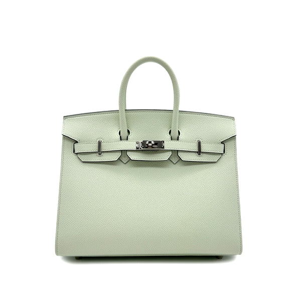 HERMES BIRKIN 25 SELLIER VERT FIZZ EPSOM HAND BAG B SHW 90299817