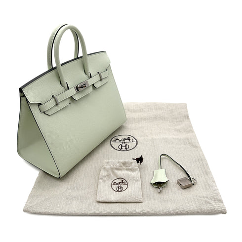 HERMES BIRKIN 25 SELLIER VERT FIZZ EPSOM HAND BAG B SHW 90299817