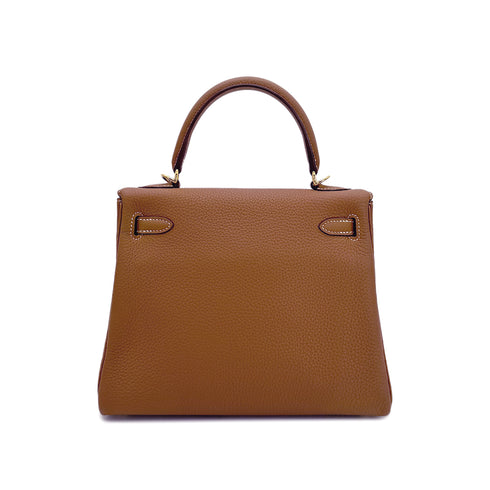 HERMES KELLY 25 RETOURNE GOLD TOGO HAND SHOULDER BAG Y GHW 90299822 - PURPOSE