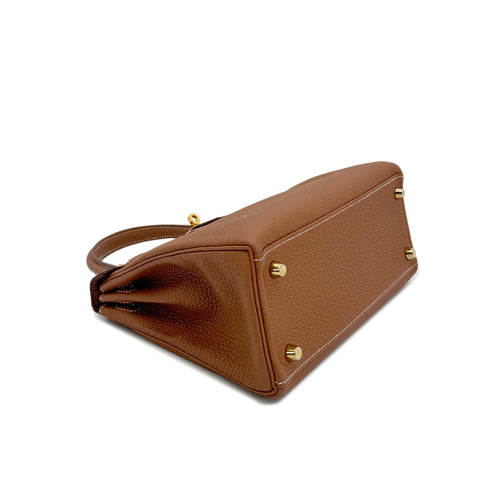 HERMES KELLY 25 RETOURNE GOLD TOGO HAND SHOULDER BAG Y GHW 90299822 - PURPOSE