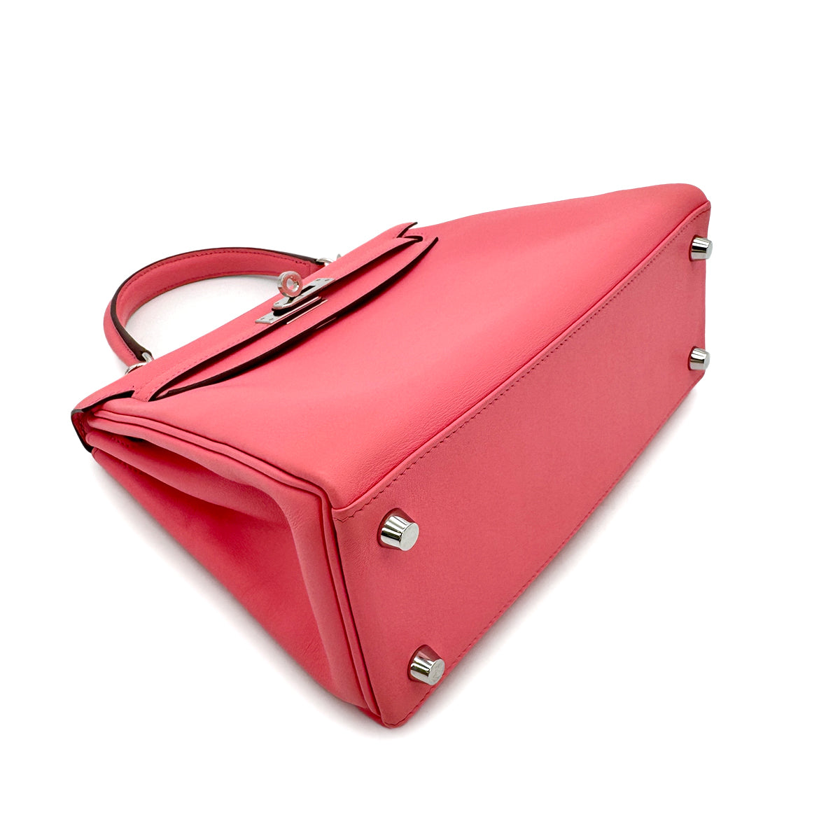 HERMES KELLY 25 RETOURNE ROSE AZALEE SWIFT HAND SHOULDER BAG Y SHW 90299823