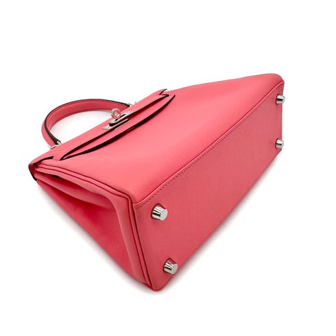 HERMES KELLY 25 RETOURNE ROSE AZALEE SWIFT HAND SHOULDER BAG Y SHW 90299823 - PURPOSE