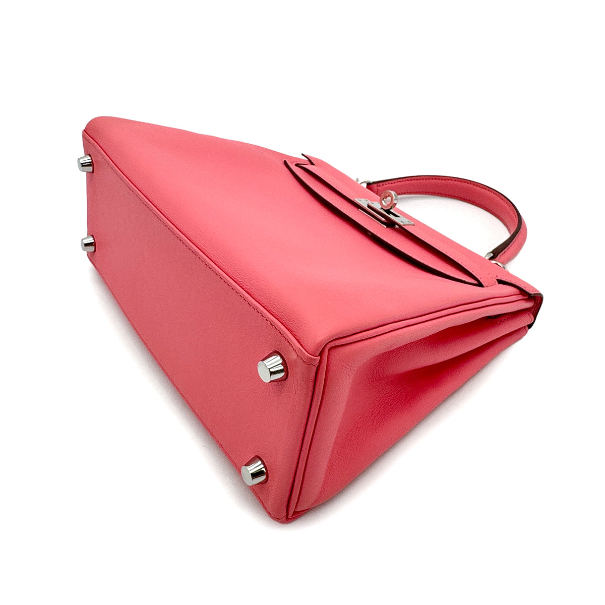 HERMES KELLY 25 RETOURNE ROSE AZALEE SWIFT HAND SHOULDER BAG Y SHW 90299823