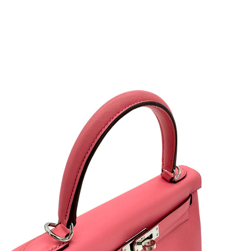 HERMES KELLY 25 RETOURNE ROSE AZALEE SWIFT HAND SHOULDER BAG Y SHW 90299823 - PURPOSE