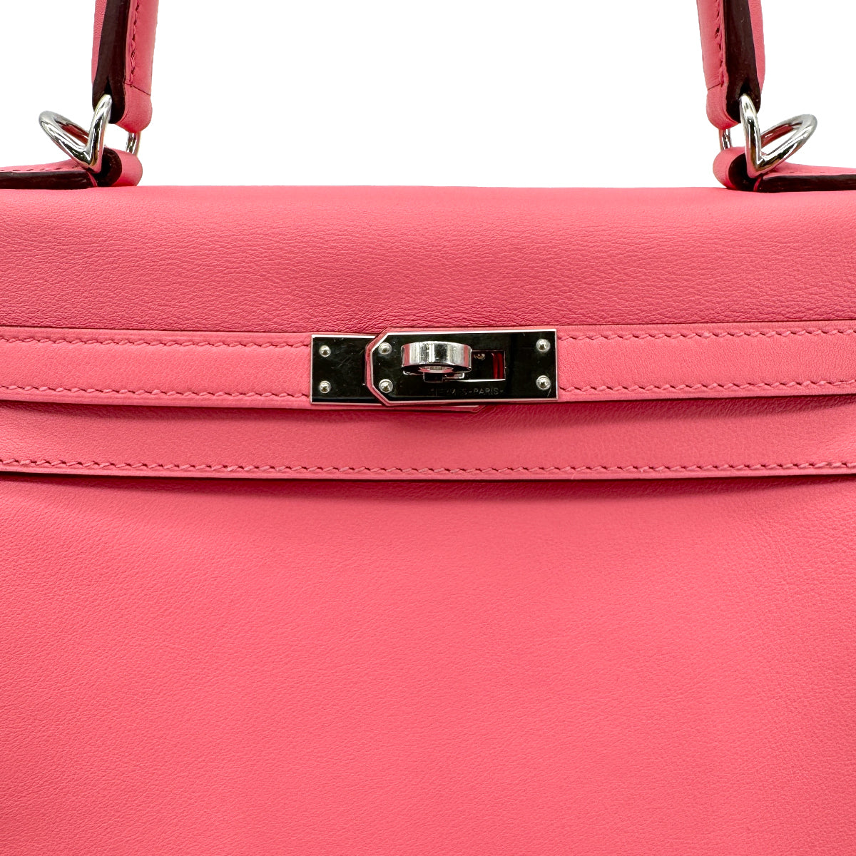 HERMES KELLY 25 RETOURNE ROSE AZALEE SWIFT HAND SHOULDER BAG Y SHW 90299823
