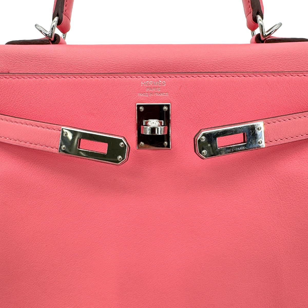 HERMES KELLY 25 RETOURNE ROSE AZALEE SWIFT HAND SHOULDER BAG Y SHW 90299823