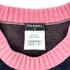 CHANEL SHORT SLEEVE TOPS ARGYLE PATTERN NAVY PINK CASHMERE 44 P46 RTW 90299826