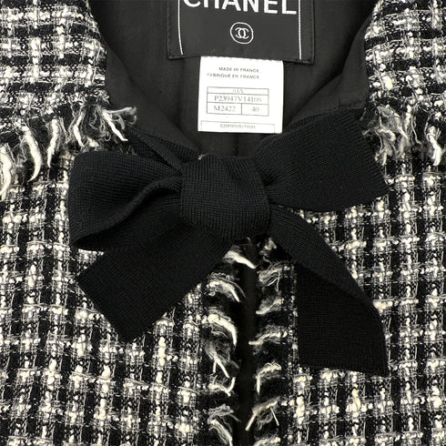 CHANEL RIBBON TWEED JACKET BLACK WOOL 40 04A RTW 90299827