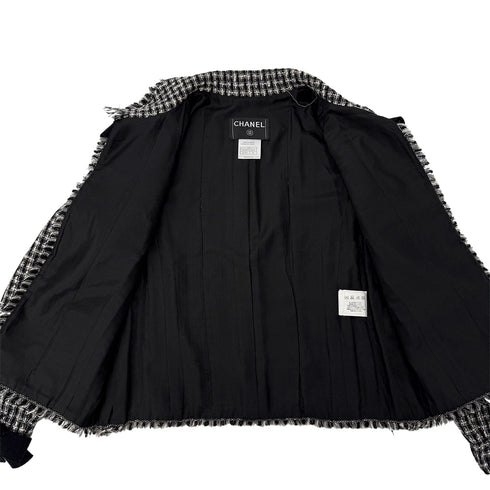 CHANEL RIBBON TWEED JACKET BLACK WOOL 40 04A RTW 90299827