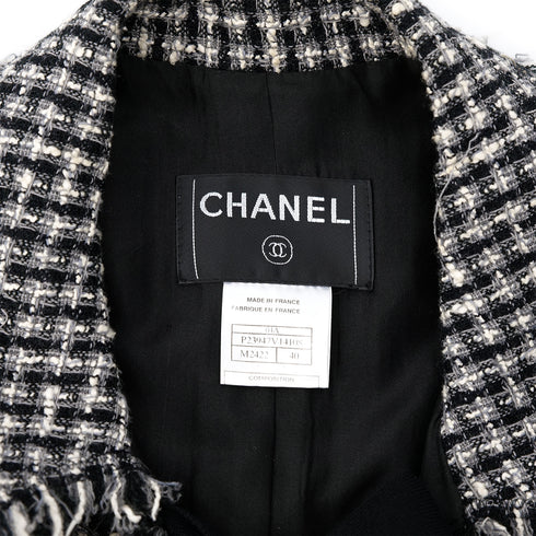 CHANEL RIBBON TWEED JACKET BLACK WOOL 40 04A RTW 90299827