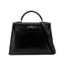 HERMES KELLY 32 SELLIER BLACK BOXCALF HAND SHOULDER BAG □C SHW 90299828 - PURPOSE