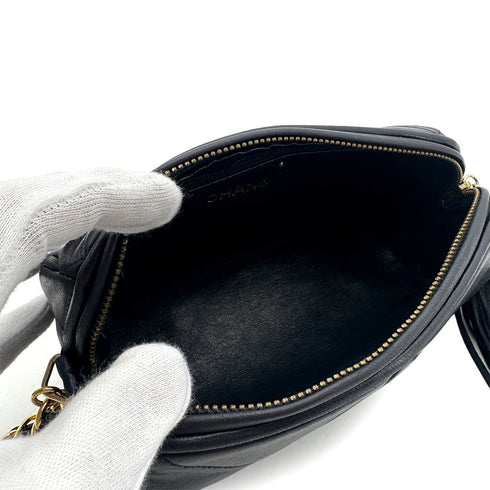 CHANEL VINTAGE FRINGE SHOULDER BAG NAVY LAMB SKIN 90300005 - PURPOSE