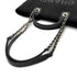 CHANEL DEAUVILLE MM CHAIN TOTE BAG BLACK CANVAS LEATHER 90300006 - PURPOSE