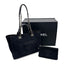 CHANEL DEAUVILLE MM CHAIN TOTE BAG BLACK CANVAS LEATHER 90300006 - PURPOSE