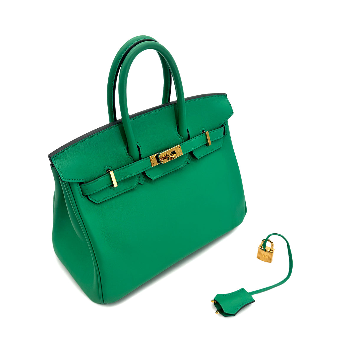 HERMES BIRKIN 25 MINT SWIFT HAND BAG U GHW 90300007