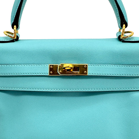 HERMES KELLY 25 RETOURNE BLUE SAINT CYR SWIFT HAND SHOULDER BAG 2015 T GOLD HARD WARE 90300009 - PURPOSE