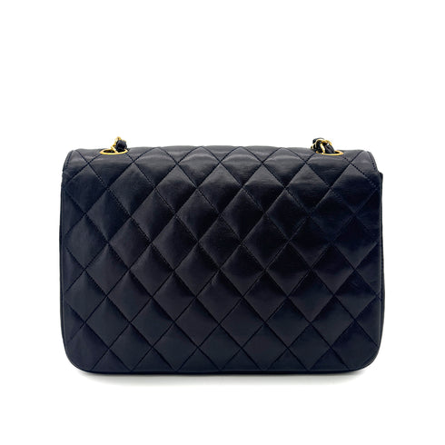 CHANEL VINTAGE MATELASSE HALF MOON CHAIN SHOULDER BAG NAVY LAMB SKIN 90300010 - PURPOSE