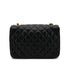CHANEL VINTAGE MATELASSE HALF MOON CHAIN SHOULDER BAG BLACK LAMB SKIN 90300011 - PURPOSE