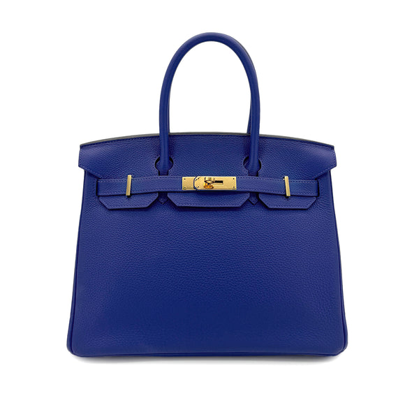 HERMES BIRKIN 30 BLUE ELECTRIQUE TAURILLON CLEMENCE HAND BAG X GHW 90300014 - PURPOSE