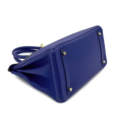 HERMES BIRKIN 30 BLUE ELECTRIQUE TAURILLON CLEMENCE HAND BAG X GHW 90300014 - PURPOSE