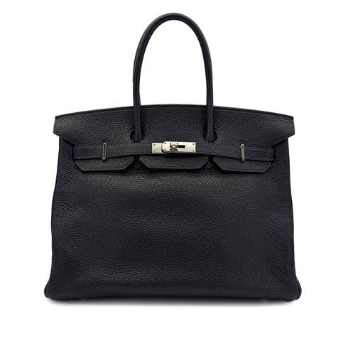 HERMES BIRKIN 35 BLUE INDIGO TAURILLON CLEMENCE HAND BAG □H SHW 90300017 - PURPOSE