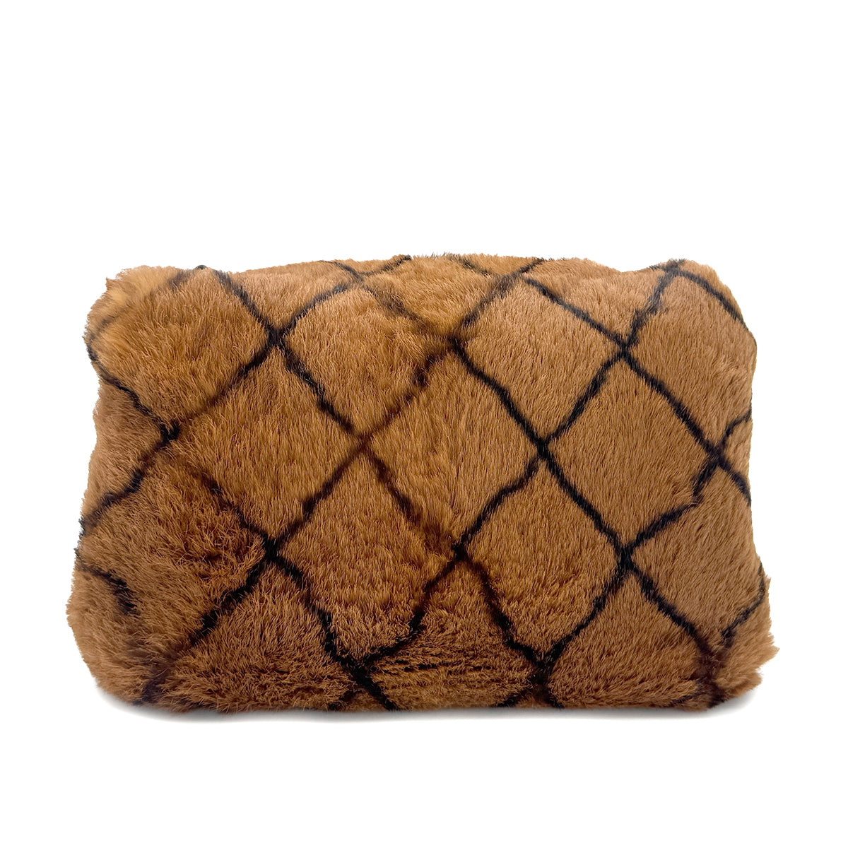 CHANEL VINTAGE MATELASSE CHAIN SHOULDER BAG BROWN RABBIT FUR 90300020