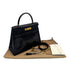 HERMES KELLY 28 RETOURNE BLACK BOX CALF HAND BAG 〇P GHW 90300022 - PURPOSE