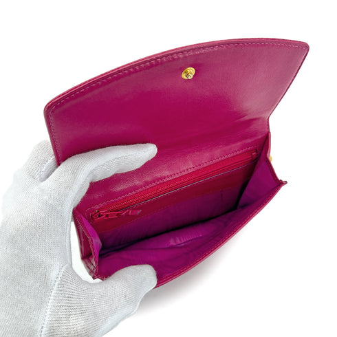 CHANEL BIFOLD COMPACT WALLET PINK CAVIAR SKIN 90300025