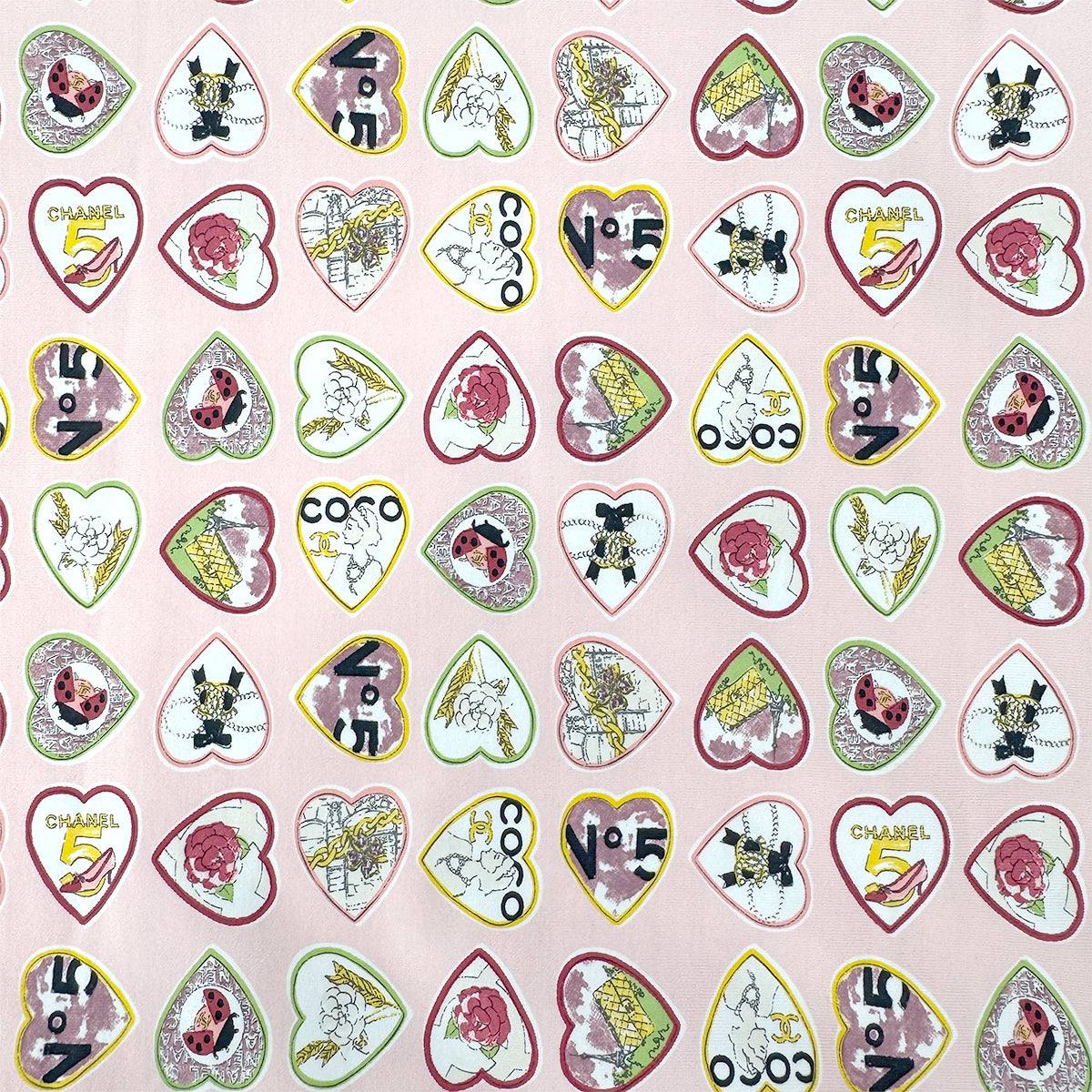 CHANEL VALENTINE 2006 HEART MOTIF SLEEVELESS DRESS PINK NYLON 40 06P RTW 90300030