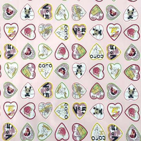 CHANEL VALENTINE 2006 HEART MOTIF SLEEVELESS DRESS PINK NYLON 40 06P RTW 90300030