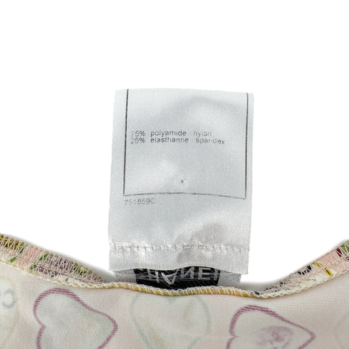 CHANEL VALENTINE 2006 HEART MOTIF SLEEVELESS DRESS PINK NYLON 40 06P RTW 90300030