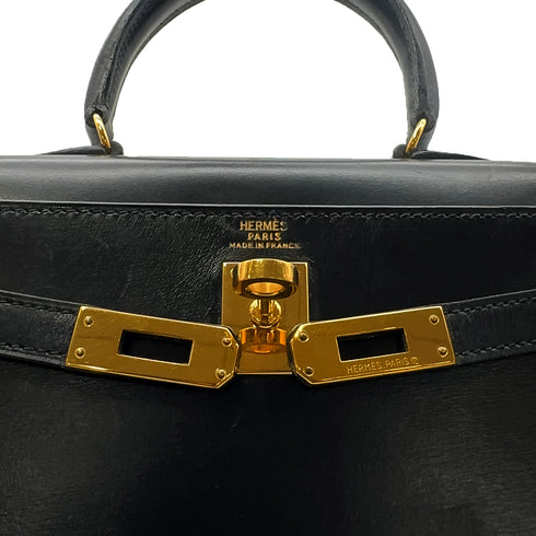 HERMES MINI KELLY 20 BLACK BOXCALF HAND SHOULDER BAG 〇V GHW 90302331 - PURPOSE