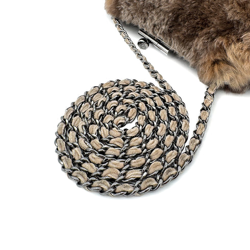 CHANEL VINTAGE CHAIN SHOULDER BAG BROWN FUR 90300546 - PURPOSE
