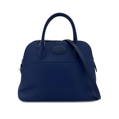 HERMES BOLIDE 31 BLUE SAPHIR TAURILLON CLEMENCE HAND SHOULDER BAG □Q SHW 90300548 - PURPOSE