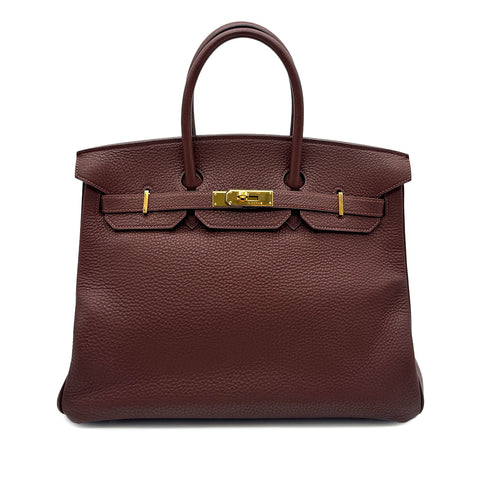 HERMES BIRKIN 35 MARRON FONCE TOGO HAND BAG □C GHW 90300551 - PURPOSE