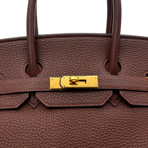 HERMES BIRKIN 35 MARRON FONCE TOGO HAND BAG □C GHW 90300551 - PURPOSE