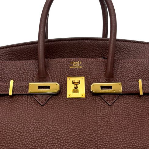 HERMES BIRKIN 35 MARRON FONCE TOGO HAND BAG □C GHW 90300551 - PURPOSE