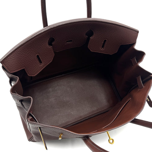 HERMES BIRKIN 35 MARRON FONCE TOGO HAND BAG □C GHW 90300551 - PURPOSE