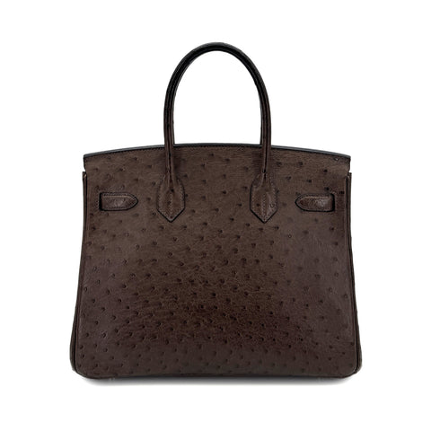 HERMES BIRKIN 30 BROWN OSTRICH HAND BAG □N SHW 90300555 - PURPOSE