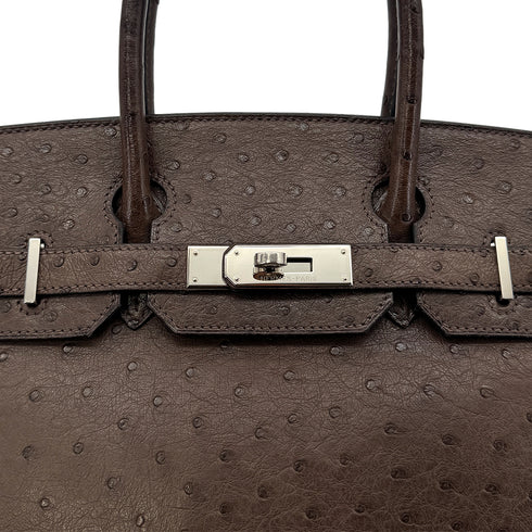HERMES BIRKIN 30 BROWN OSTRICH HAND BAG □N SHW 90300555 - PURPOSE