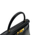 HERMES KELLY 28 RETOURNE BLACK BOX CALF HAND BAG 〇W GHW 90300594 - PURPOSE