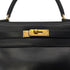 HERMES KELLY 28 RETOURNE BLACK BOX CALF HAND BAG 〇W GHW 90300594 - PURPOSE